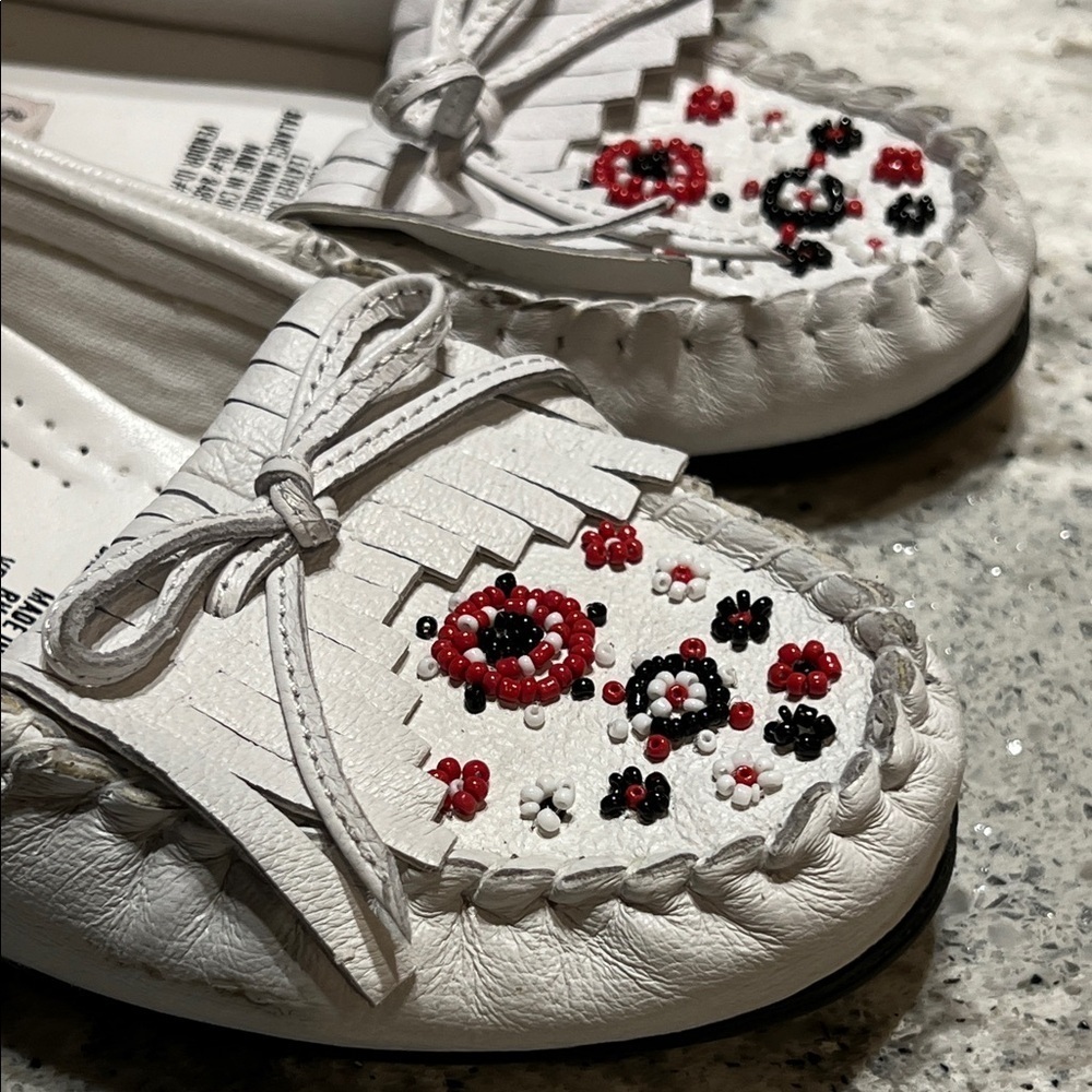 Adrian Dilafield White Leather White Moccasins Size 6 - Picture 3 of 10
